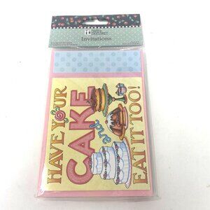 Mary Engelbreit 8 Party Invitations Have Your Cake and Eat It Too 4in x 6in